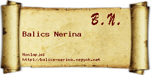 Balics Nerina névjegykártya